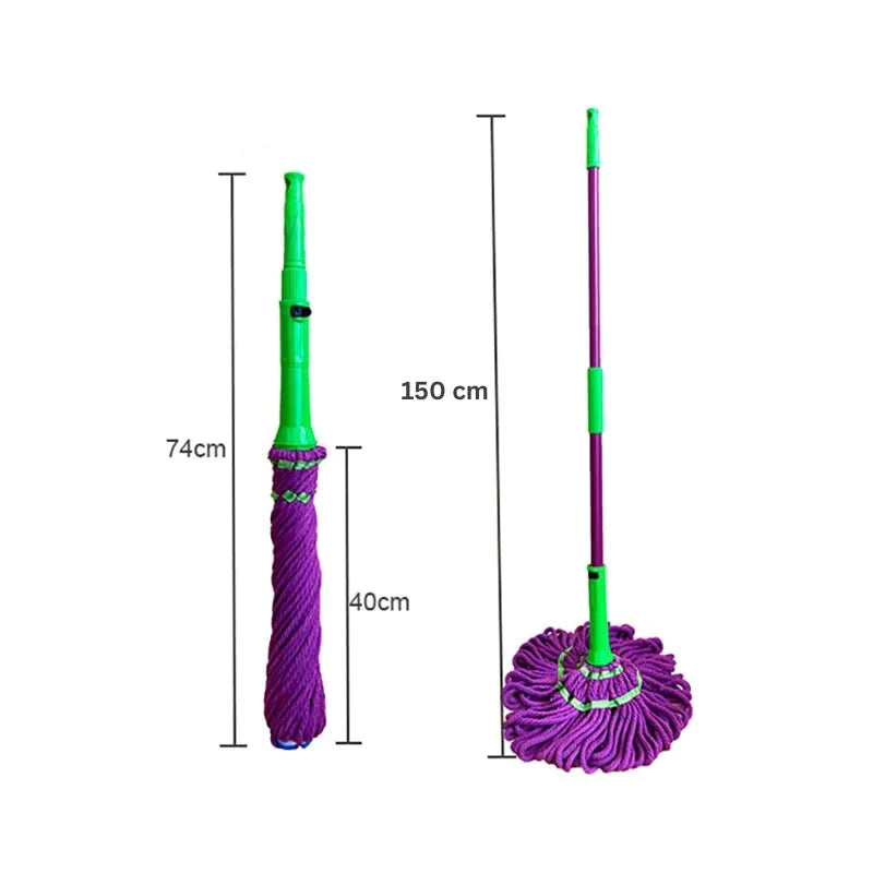 Balai Twist ultra absorbant: essorage flash, anti-gouttes, sol sec en 30 s